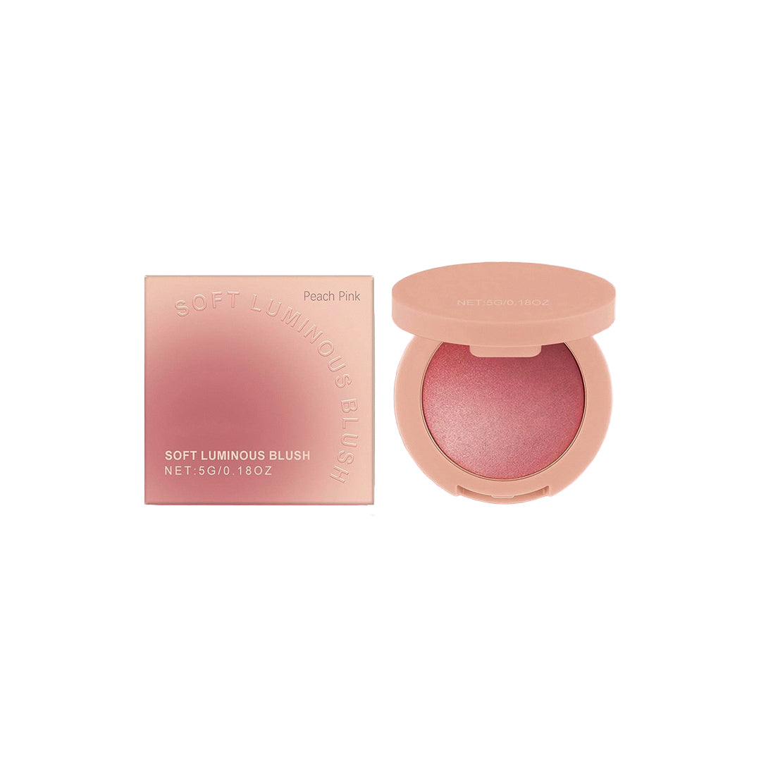 Peach Pink Soft Luminous Blush, High-pigment Color, Long-Lasting Powder Blush, Lightweight, Natural Radiance, Smooth, Blendable, Long-lasting All-Day Face Enhancing Makeup Color, Daily Wear