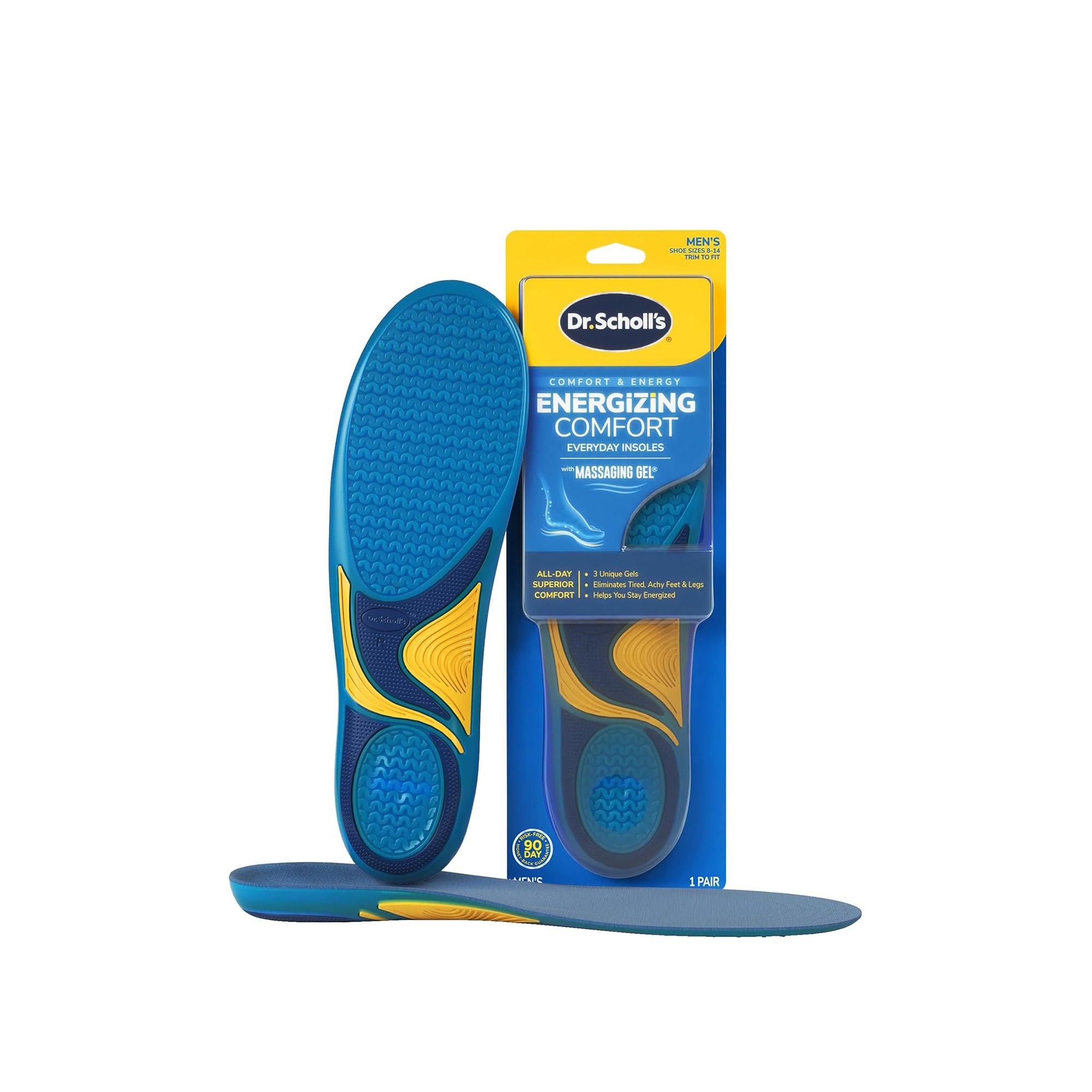 Dr. Scholl’s – Energizing Comfort Everyday Insoles with Massaging Gel® (Men’s Size 8–14) 1 Pair