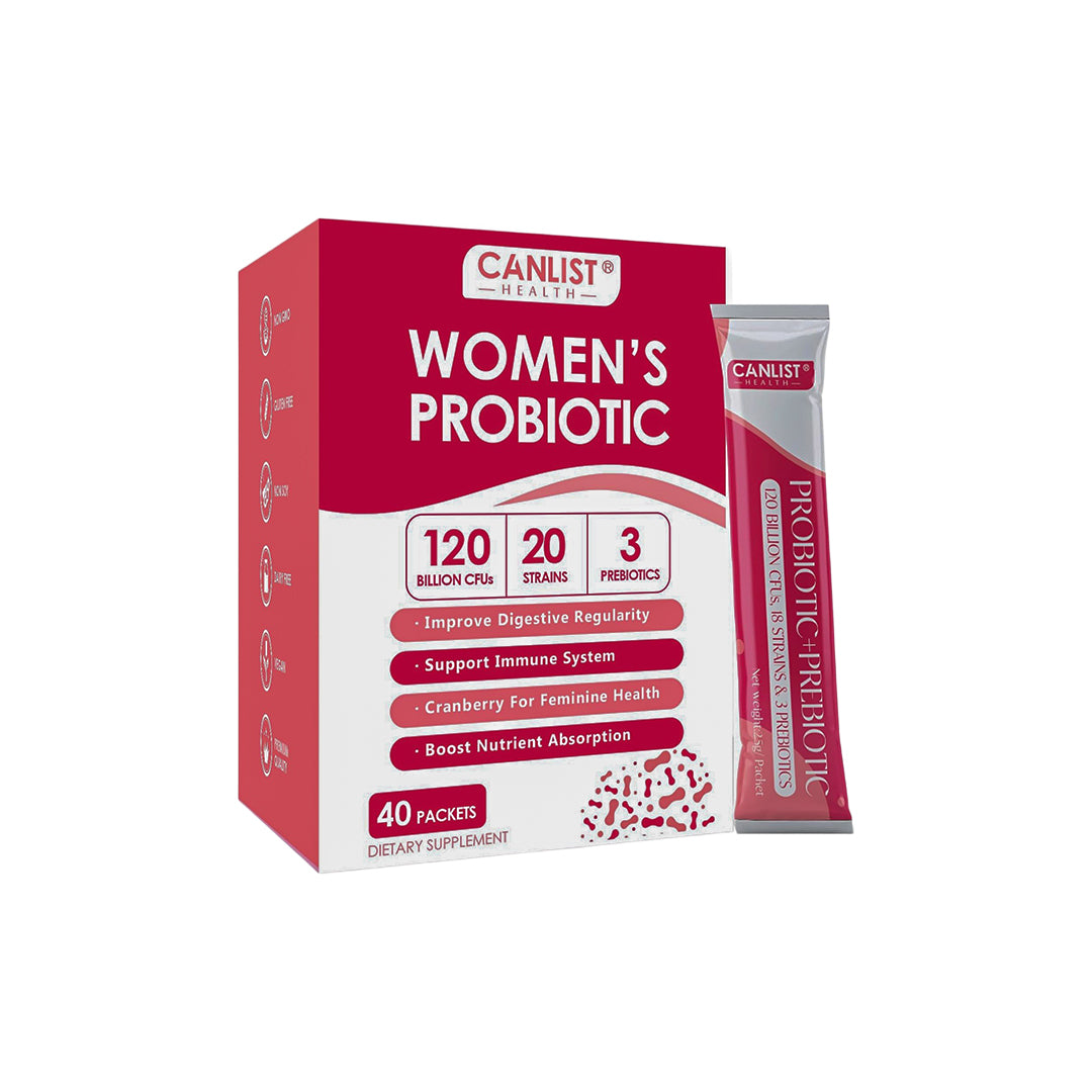 CANLIST Women's Probiotic Powder - 120 Billion CFUs, 20 Strains, Cranberry Extract & 3 Prebiotics, Help for Immune Booster, Digestive Health, l &...