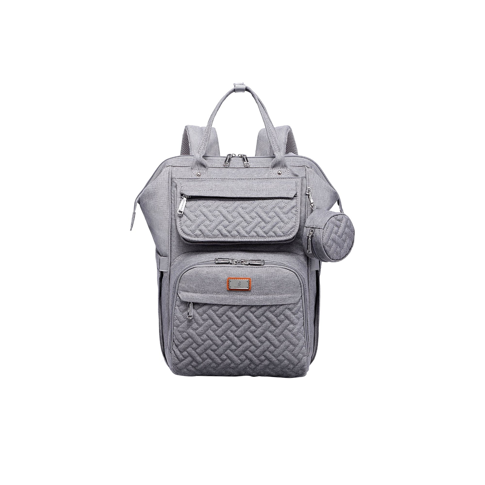 BabbleRoo Changing Bag Backpack Large Baby Diaper Bag Travel Nappy Pack Gray