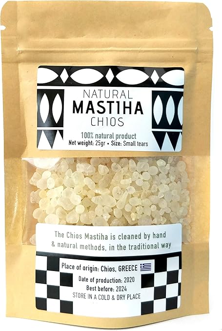 Chios Mastiha Tears Gum Greek 100% Natural Mastic Packs From Mastic Growers (25gr Small Tears)