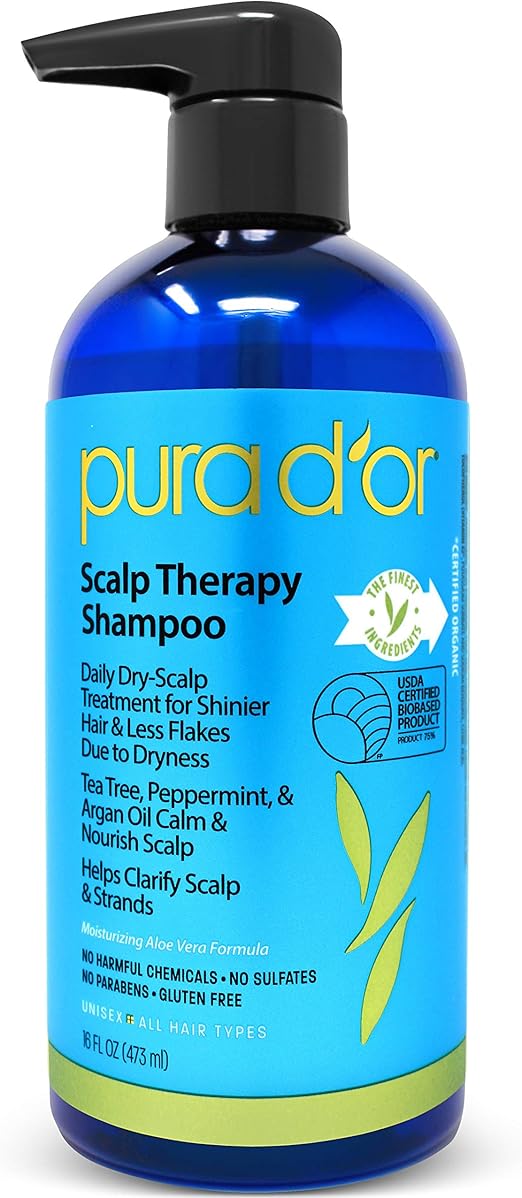 Pura D'or Therapy Hydrates Nourishes Scalp Shampoo, Lavender, 16fl. oz