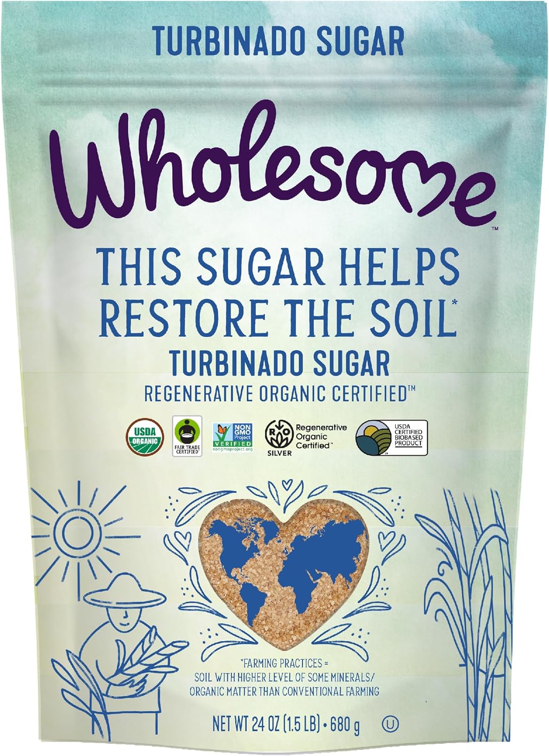Wholesome Sweeteners, Turbinado Sugar, 1.5 lb (680 g)