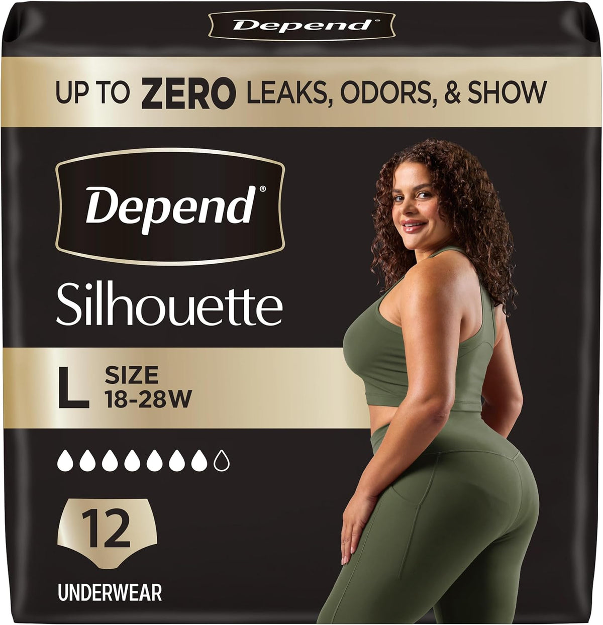 Depend Silhouette Womens Incontinence Underwear Maximum Absorbency (12 Count)