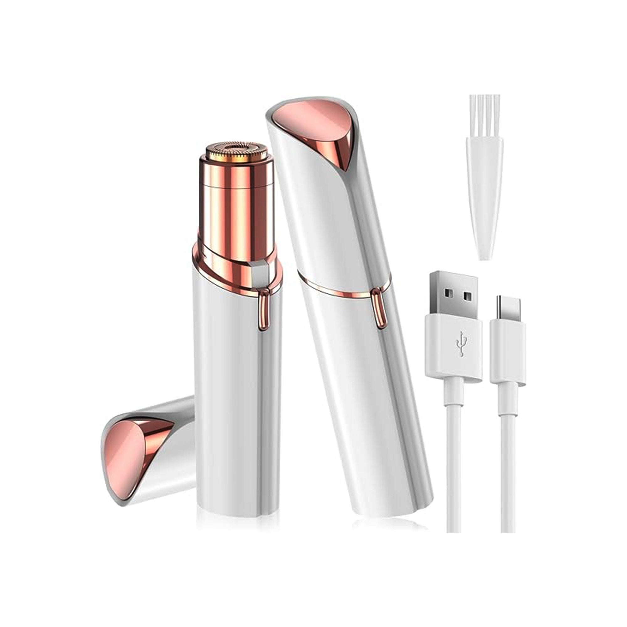 Vexloria – Rechargeable Facial Hair Remover for Women – Painless Face Hair Trimmer (White)