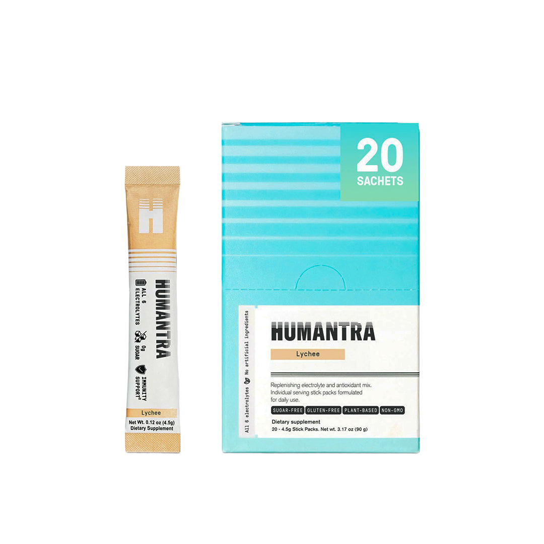 Humantra Electrolyte Packets – Lychee Flavor (20 Sachets)
