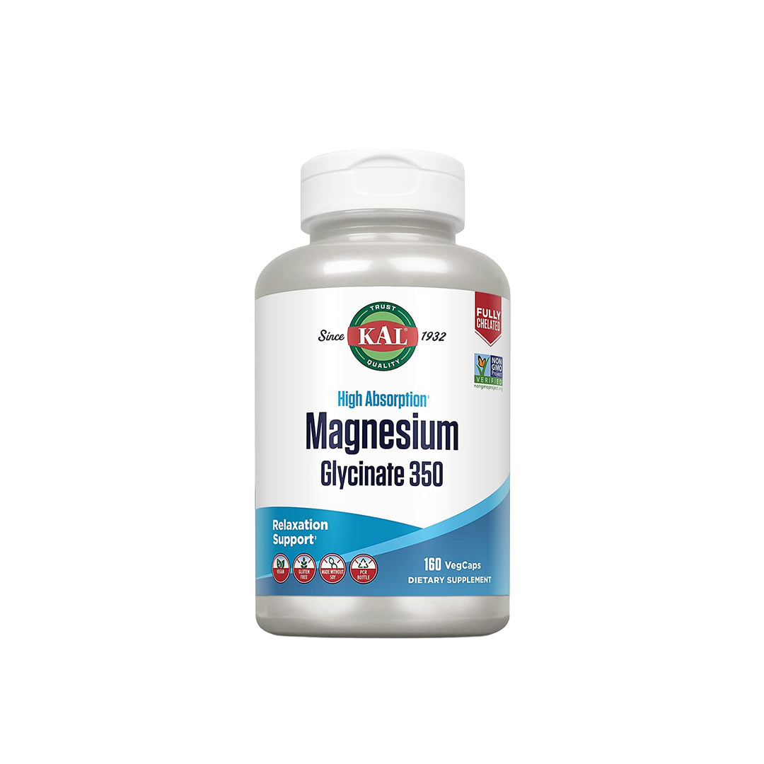 KAL, High Absorption Magnesium Glycinate 350, 160 VegCaps