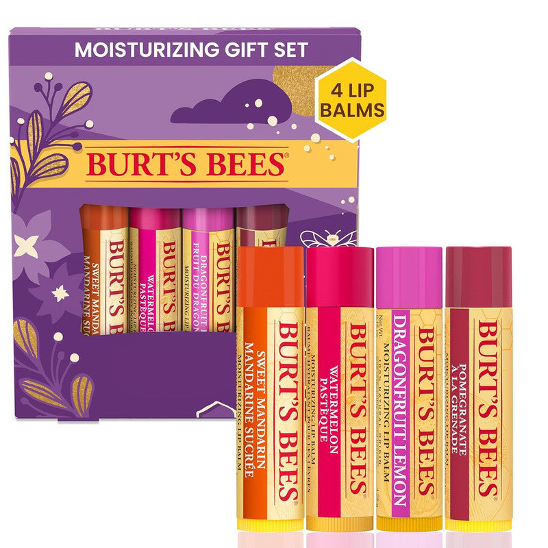 Burt’s Bees Moisturizing Lip Balm Gift Set – 4 Flavors