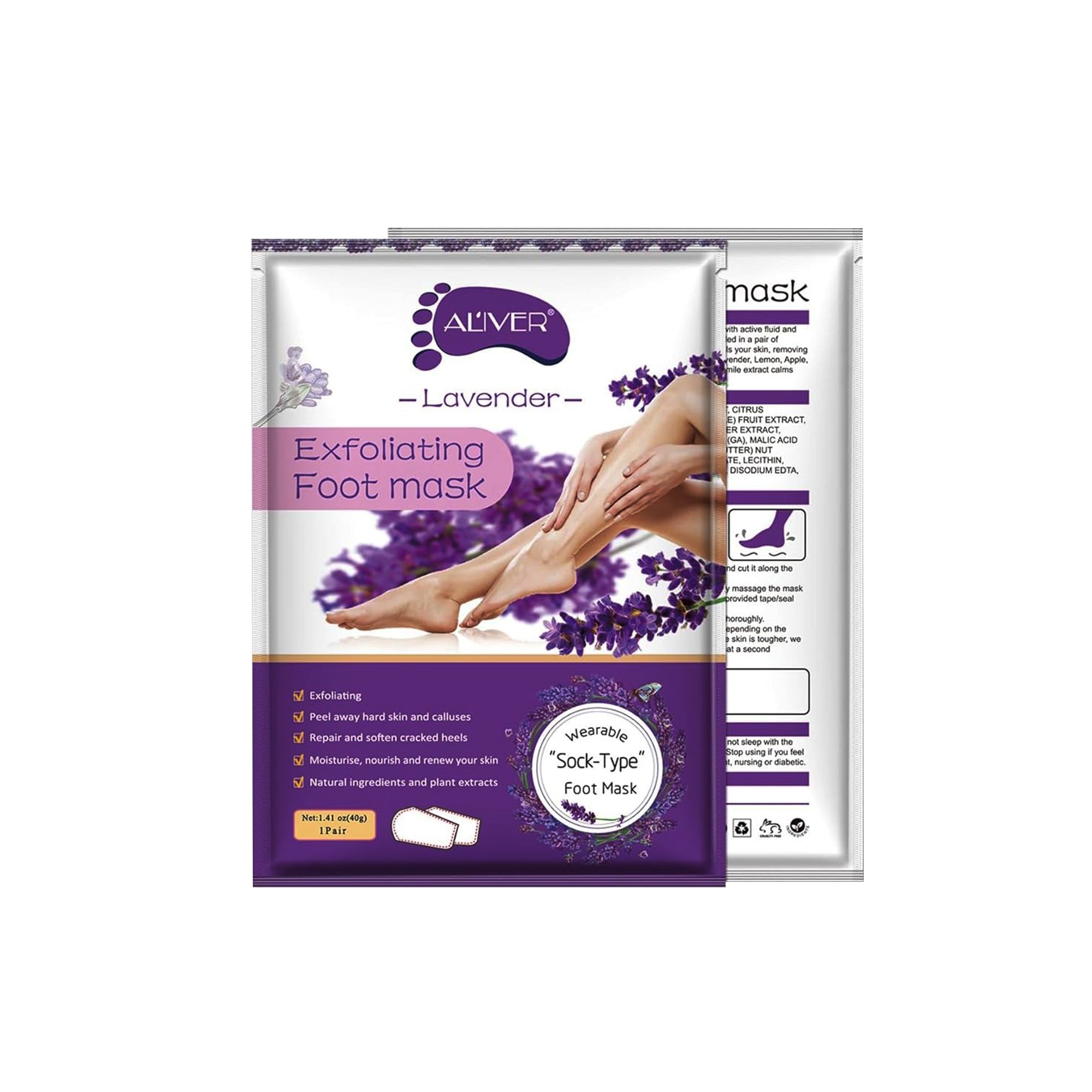 ALIVER – Foot Peel Exfoliating Mask | Lavender | (Pack of 3)