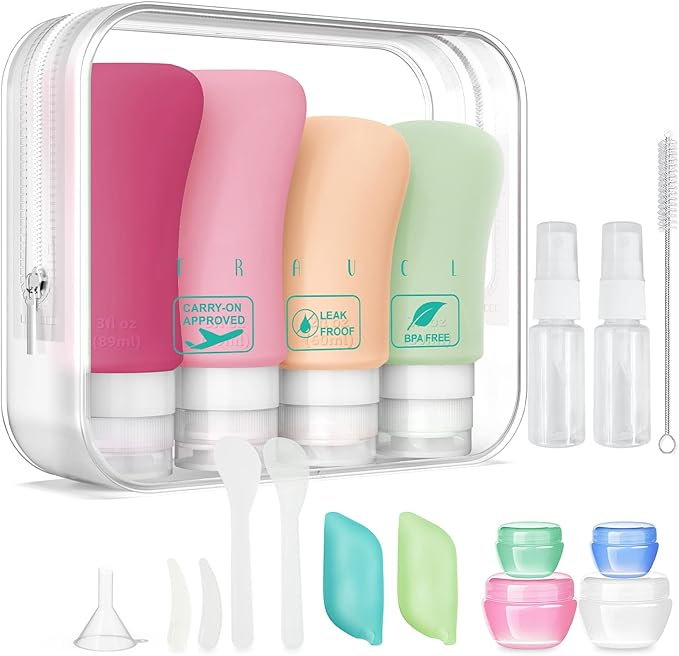 Travel Toiletry Bottles Set – Leakproof & TSA Approved