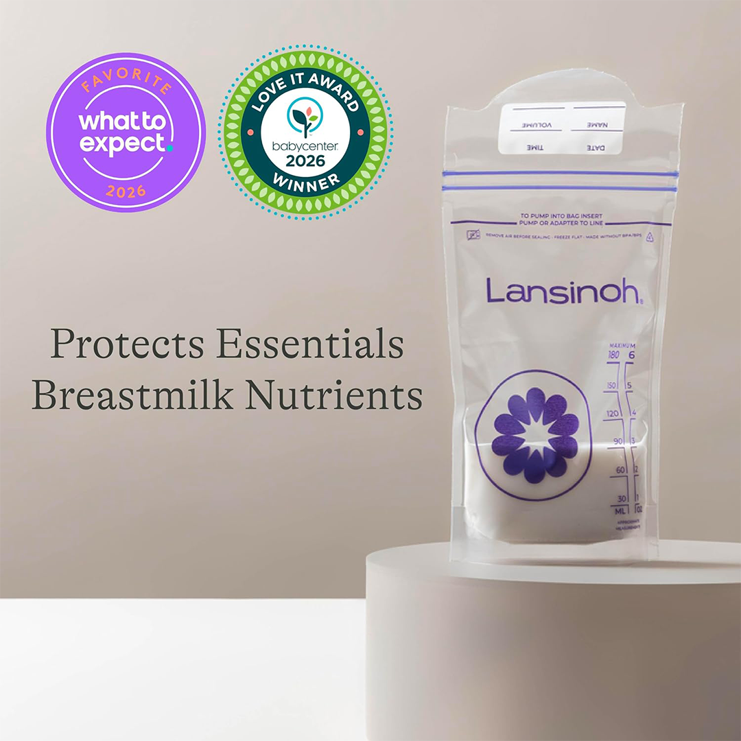Lansinoh Breast Milk Storage Bags Leak-Proof, Pre-Sterilized & BPA-Free | 100 Count