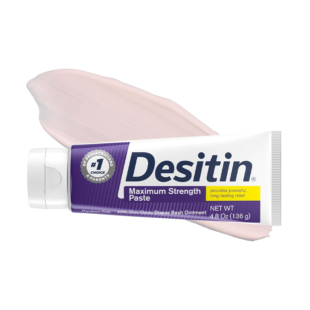 Desitin Maximum Strength Baby Diaper Rash Cream with Zinc Oxide Daily Skin Protection 4 oz