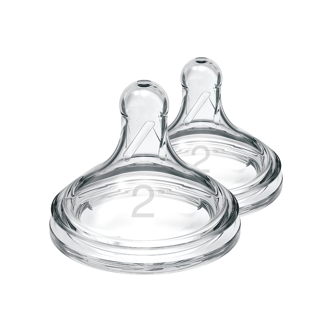 Dr. Brown's Natural Flow Level 2 Baby Bottle Nipples, 2-Pack, Medium Flow, 3+ Months