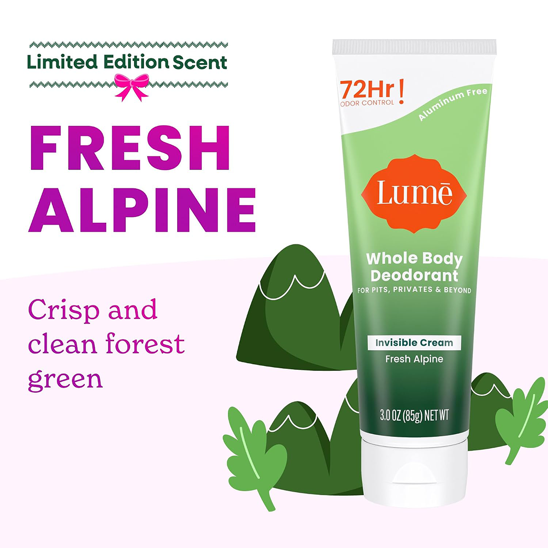 Lume Whole Body Deodorant Cream Invisible Tube, Long-Lasting Odor Control