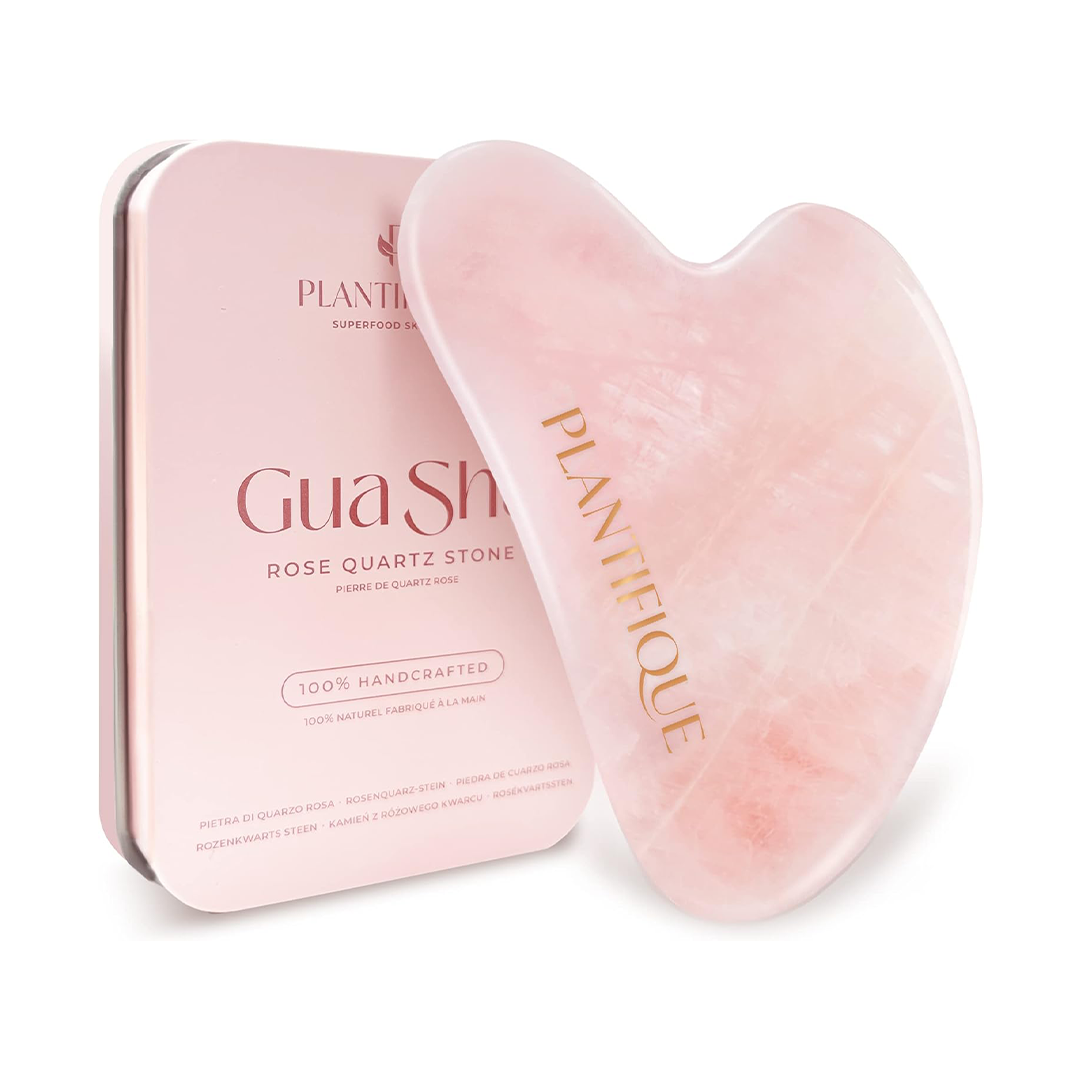 Plantifique Gua Sha Stone Natural Rose Quartz Face Massager