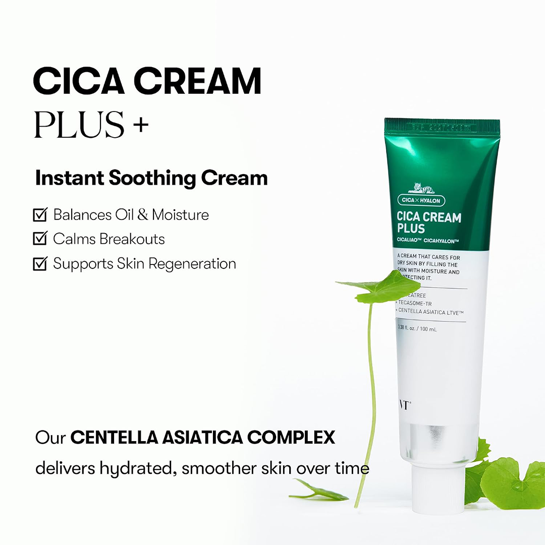 VT COSMETICS Cica Cream Plus Centella Asiatica Soothing Moisturizer for Sensitive Skin