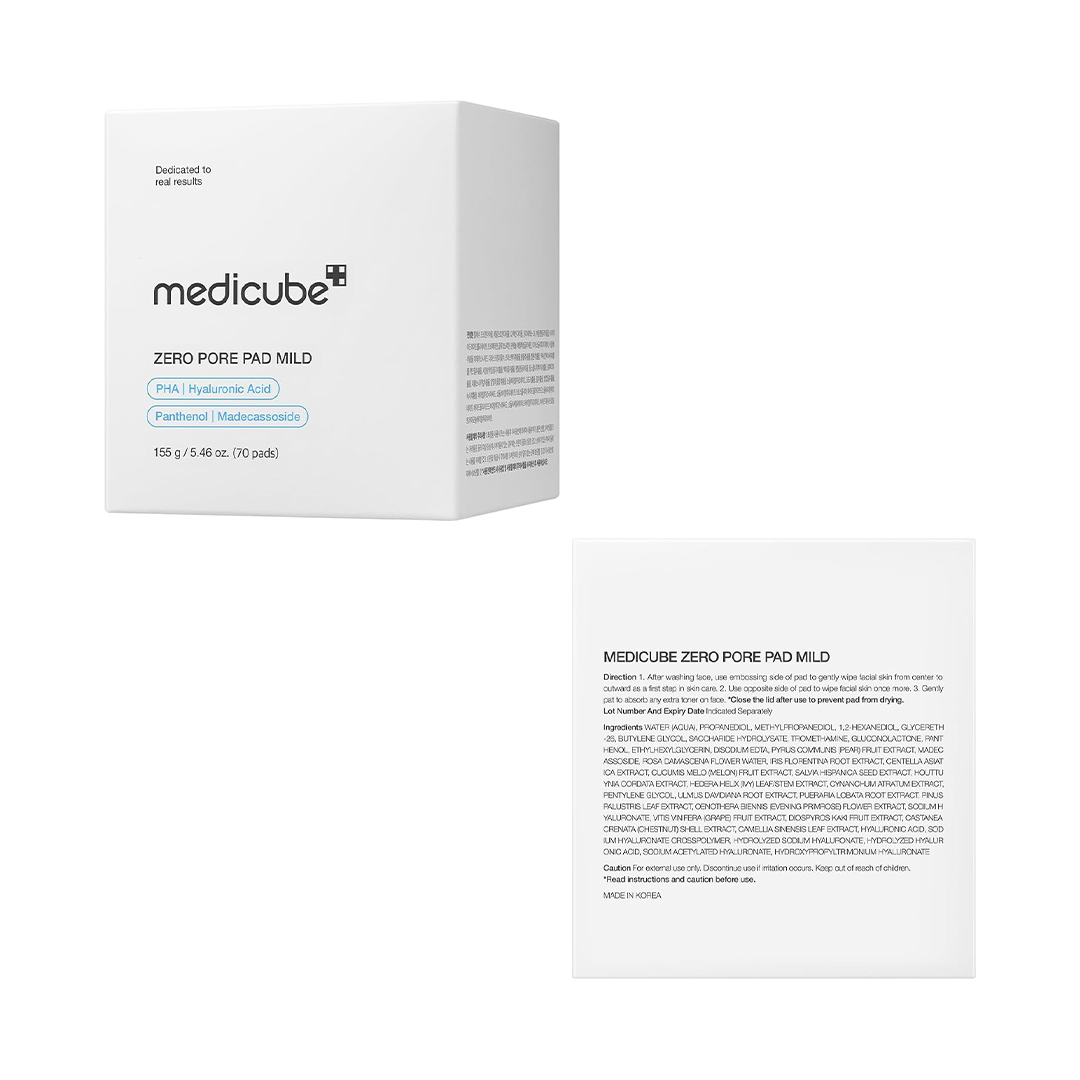 Medicube Zero Pore Pad Mild Toner Pads 70 Pads Gentle PHA Pore Care