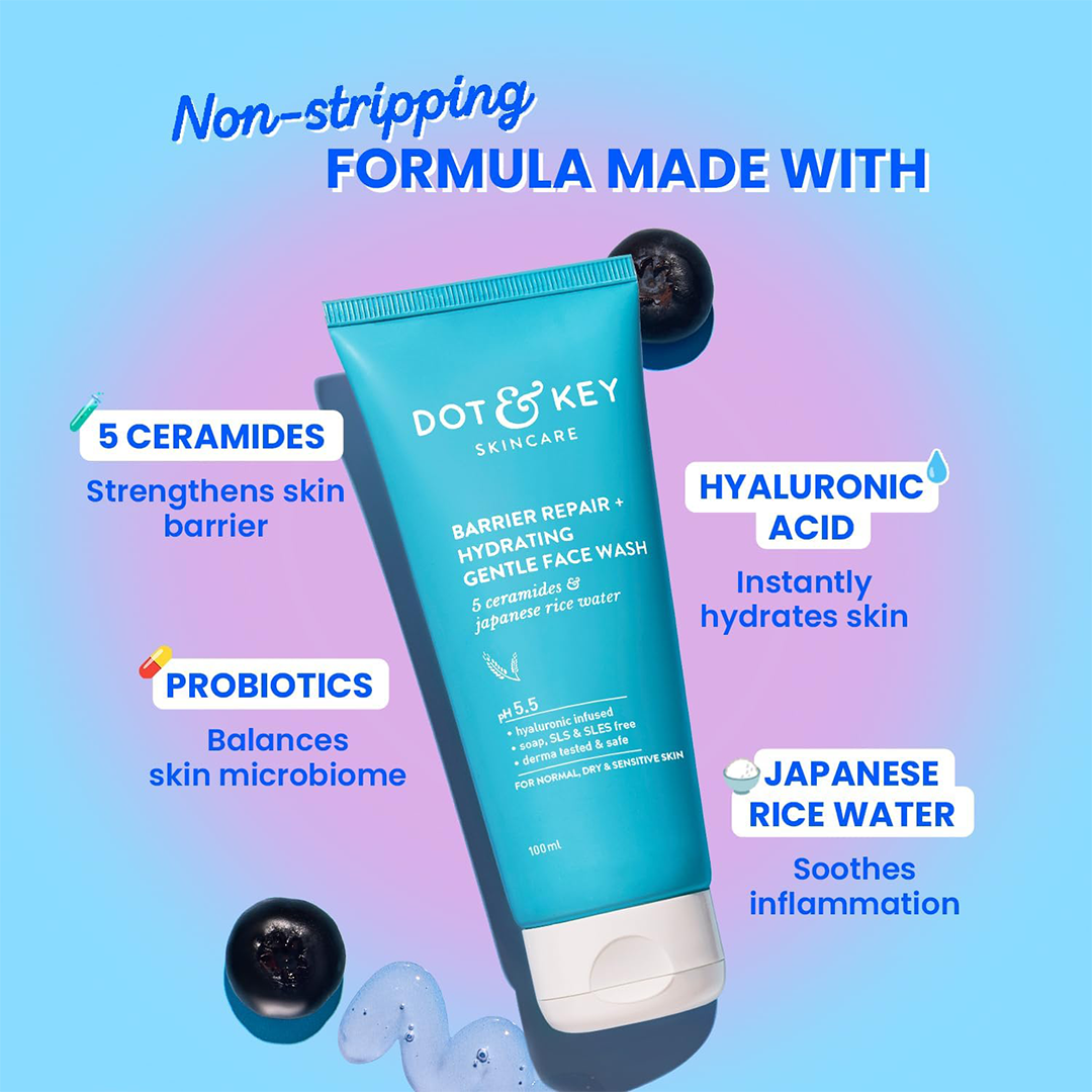 Dot & Key Barrier Repair Hydrating Gentle Face Wash (100ml)