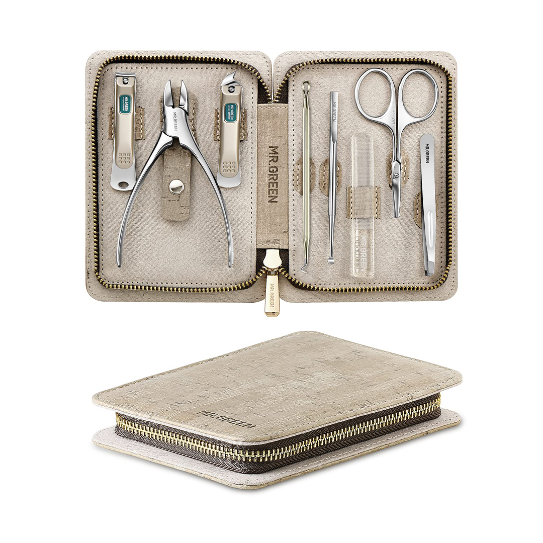 MR.GREEN Professional Manicure & Pedicure Set Stainless Steel Nail Care Kit with Travel Case