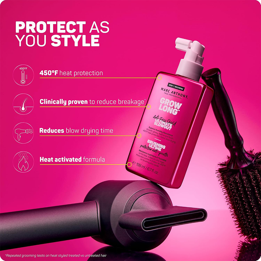Marc Anthony Anti-Frizz Shield Blowout Spray Heat Protectant & Humidity Control 6.7 oz