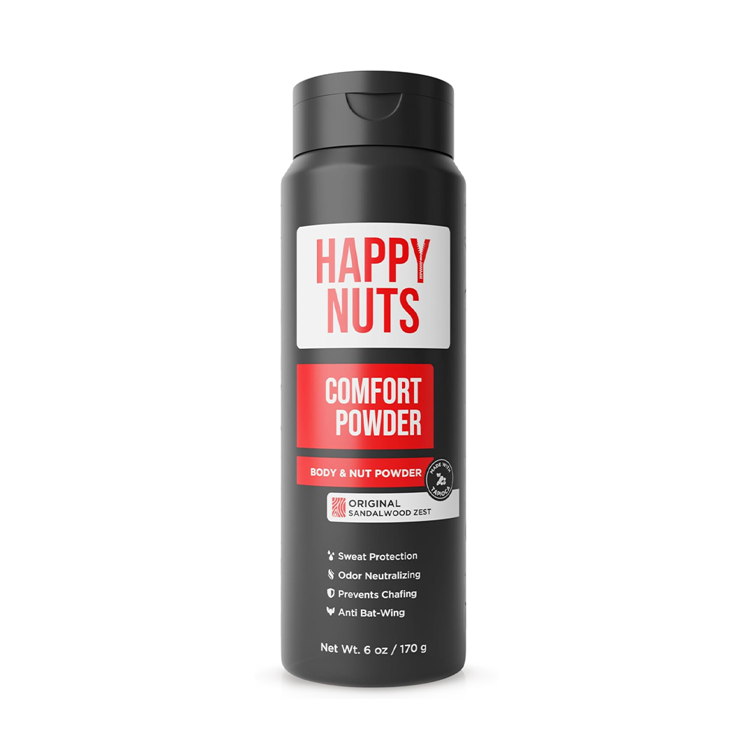 Happy Nuts Comfort Powder Anti-Chafing & Odor Control Body Powder for Men