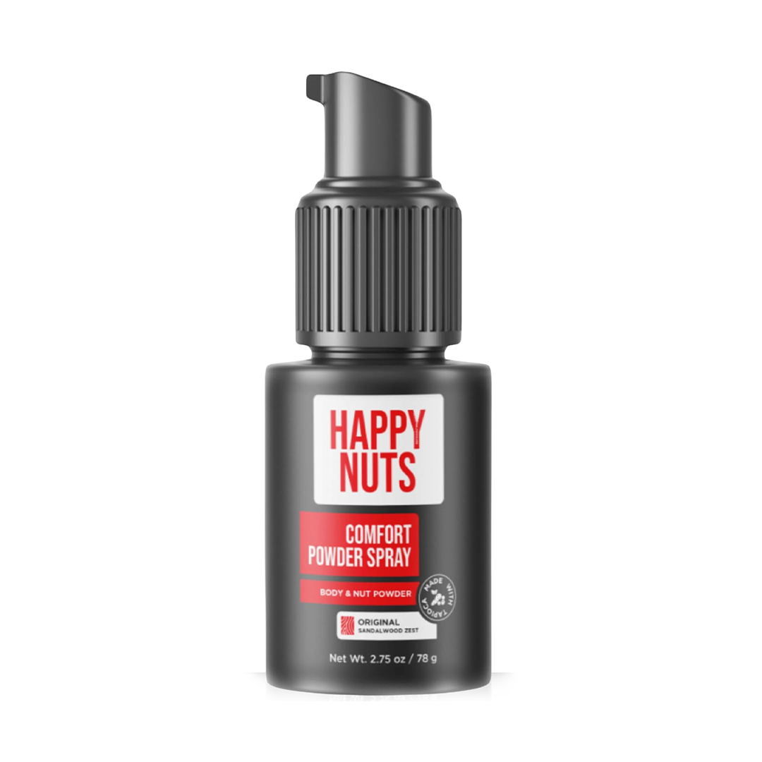 Happy Nuts Comfort Powder Spray Anti-Chafing & Odor Control Mens Spray (Aluminum-Free)