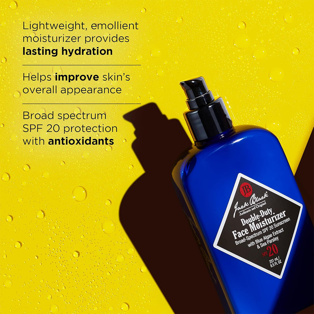 Jack Black Double Duty Face Moisturizer SPF 20 Mens Facial Lotion, 2-in-1 Moisturizer & Sunscreen