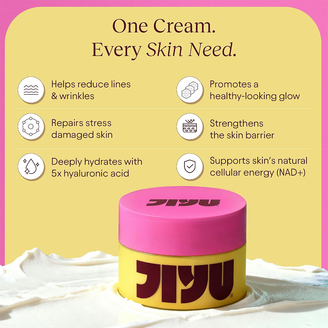 JiYu NAD+ Hydrating Face Moisturizer Anti-Aging Korean Cream for Radiant, Smooth Skin, 50 ml