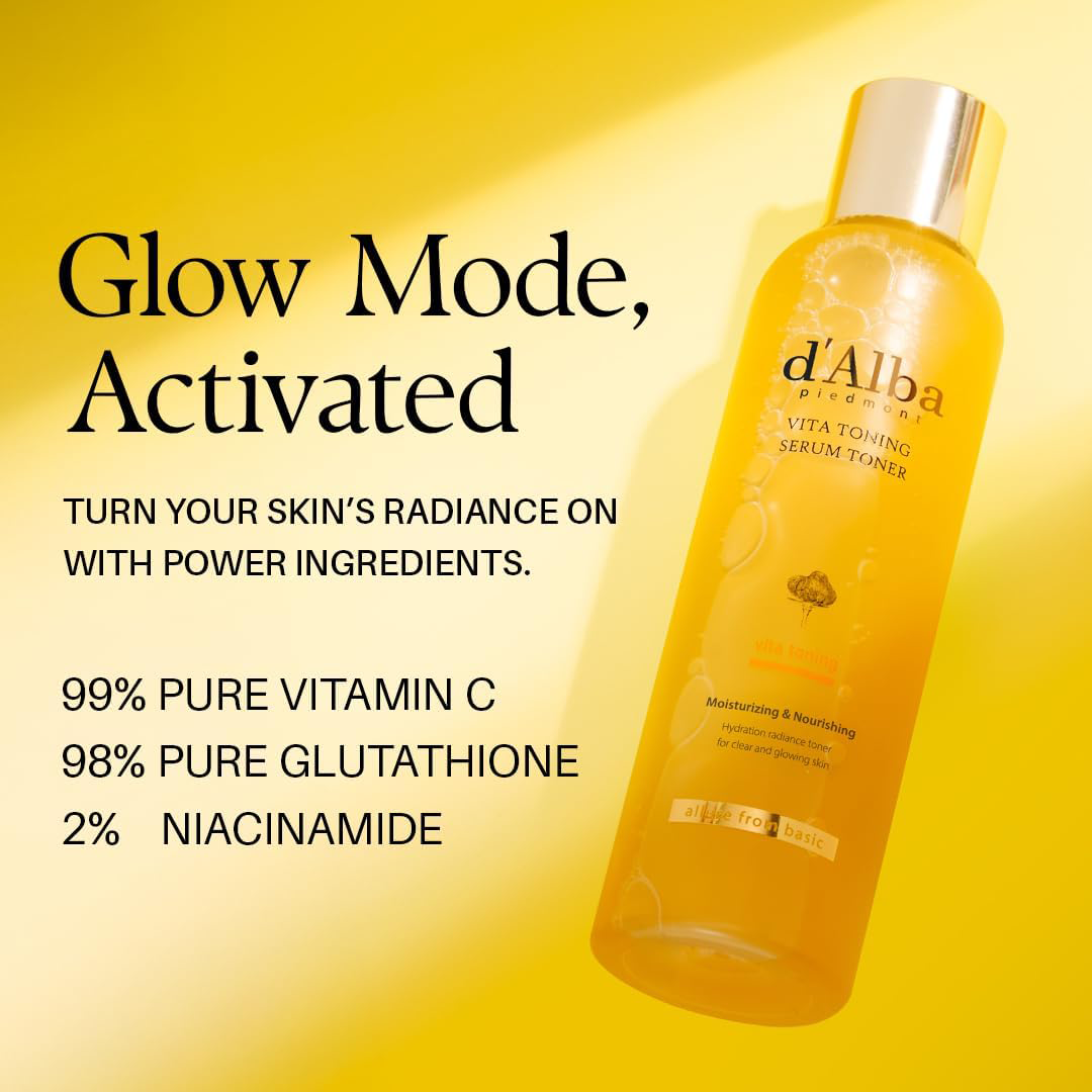 dalba Piedmont White Truffle Vita Toning Serum Toner Glass Skin Hydration, 6.09 oz