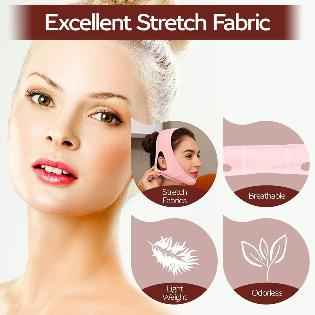 Mroobest V Line Face Lifting Mask Reusable Chin Strap Double Chin Reducer Jawline Slimming and Face Contouring Band