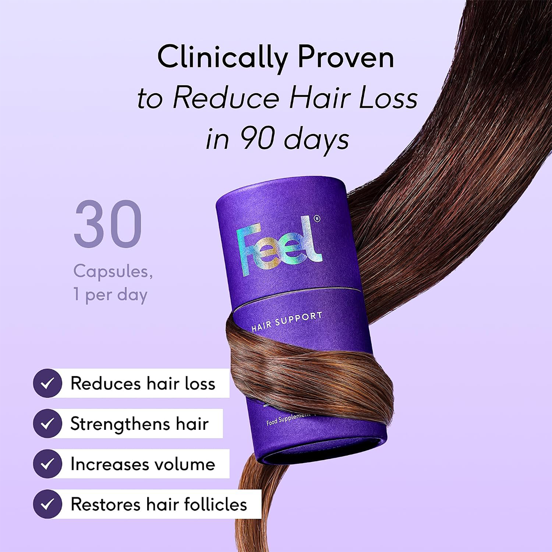 Feel Hair Support Supplement with Keranat and Biotin 30 Capsules