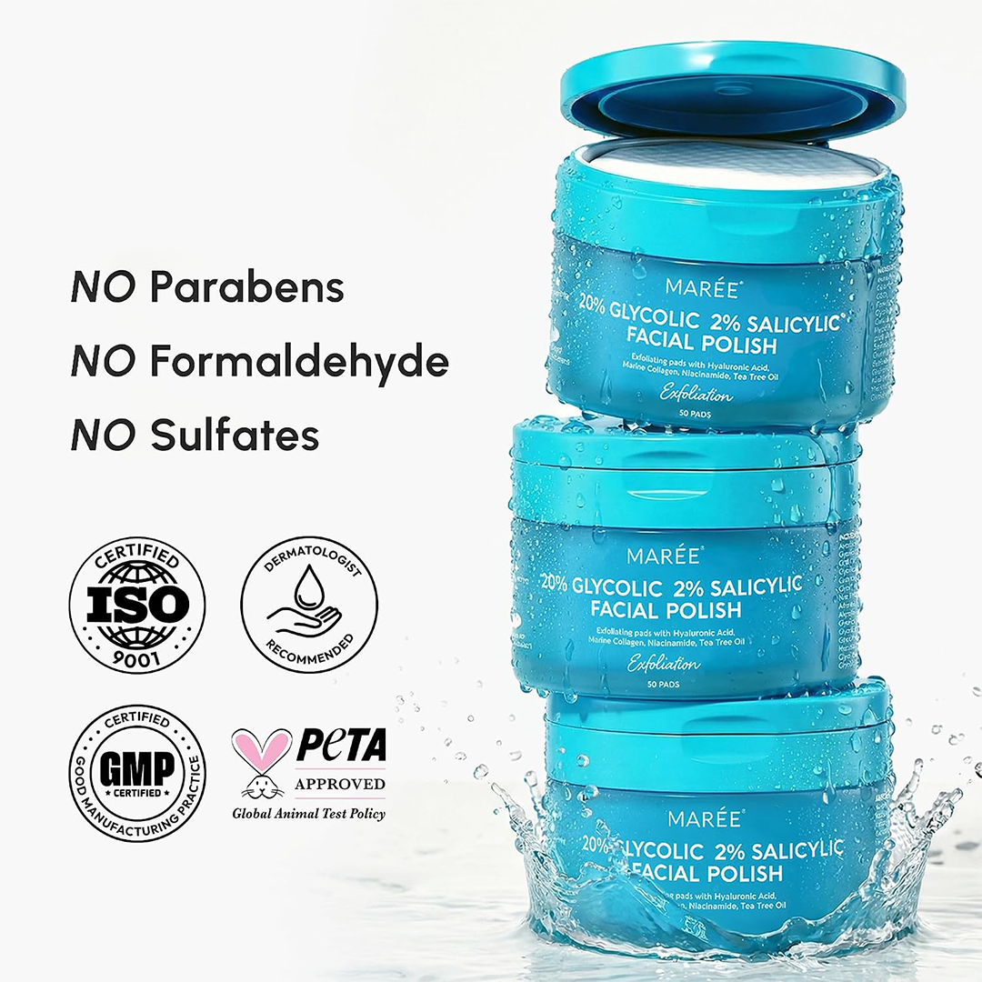MAREE Glycolic Acid and Salicylic Acid Exfoliating Pads