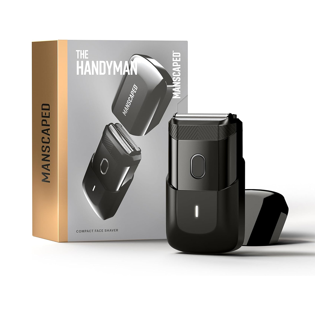 MANSCAPED The Handyman Compact Face Shaver USB C Rechargeable Portable Electric Facial Shaver for Men
