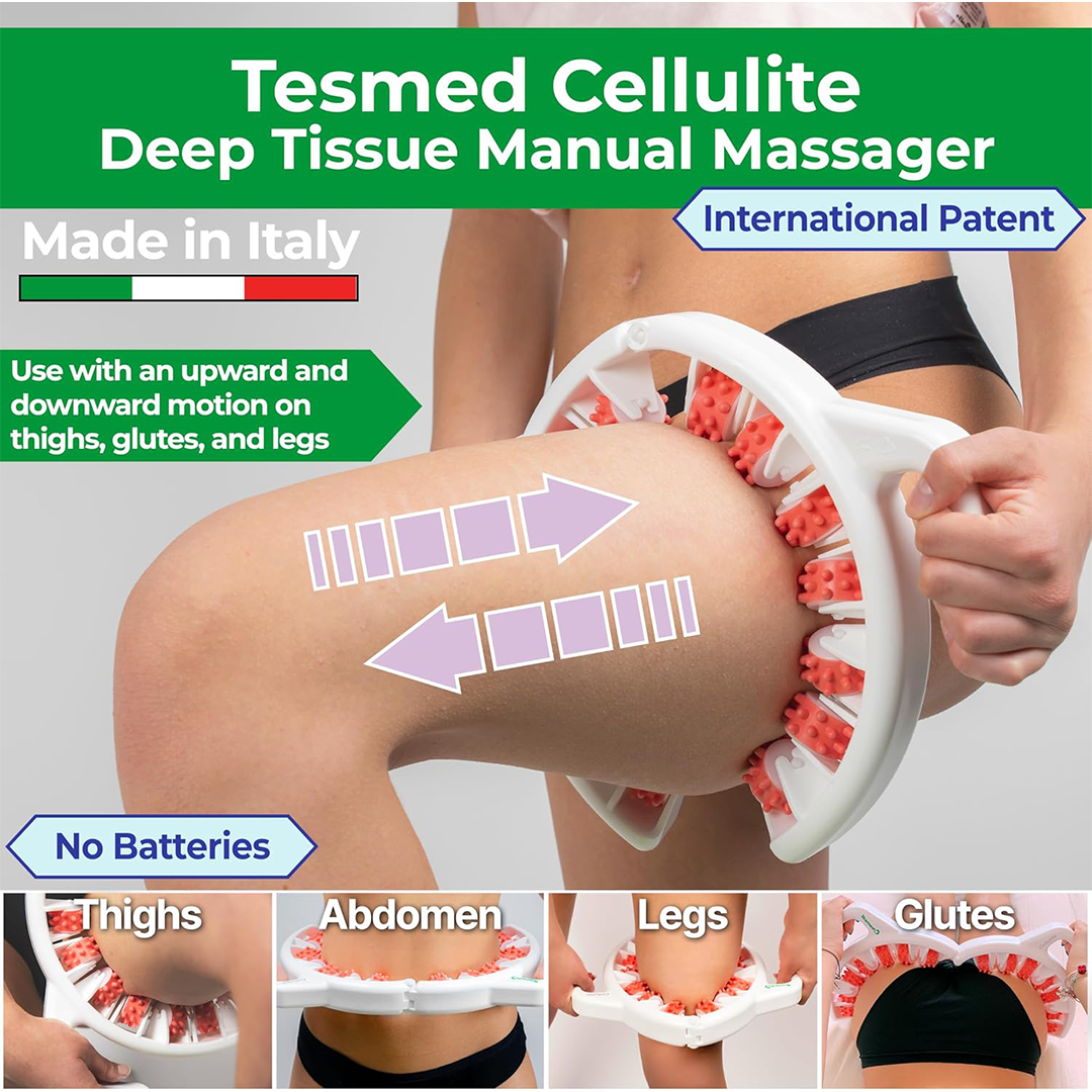 TESMED Cellulite Massager Anticellulite Roller Body Massage Device for Skin Firming and Smoothing
