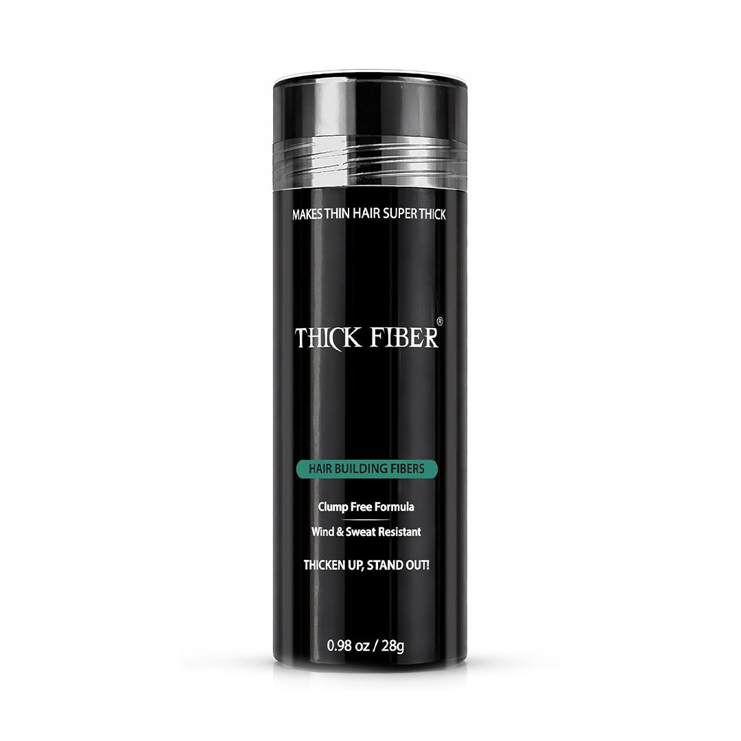 THICK FIBER Hair Building Fibers Black 28g Hair Loss Concealer Powder for Thinning Hair, Bald Spots & Fuller-Looking Hair