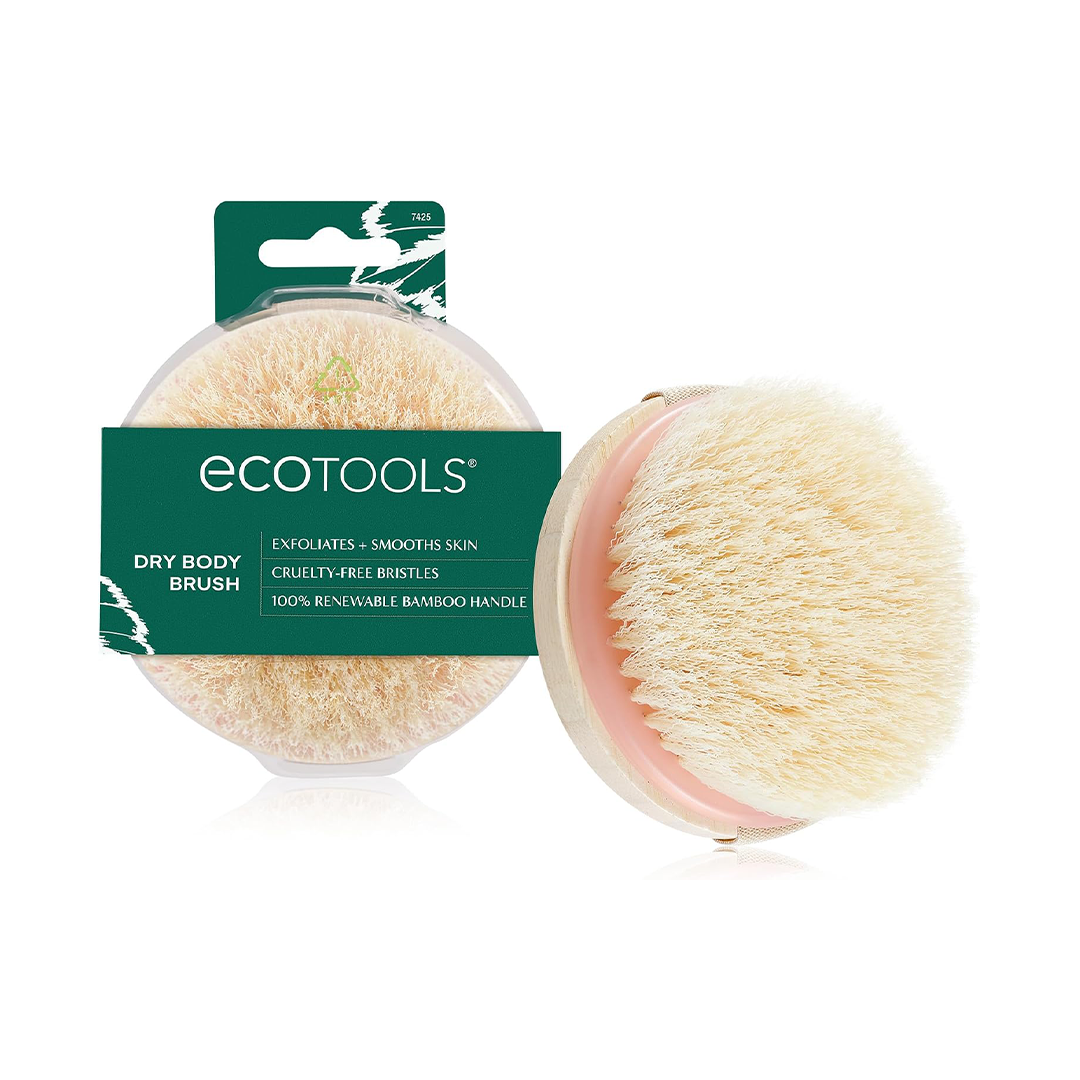 EcoTools Dry Body Brush, For Post Shower & Bath Skincare Routine, Removes Dirt & Promotes Blood Circulation, Helps Reduce Appearance of Cell