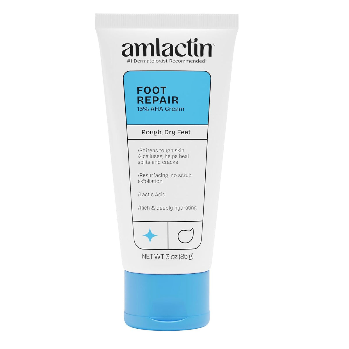AmLactin Foot Repair Cream 3oz Dry, Cracked Heels & Callus Softener
