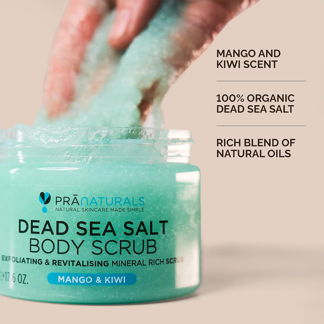 PraNaturals Dead Sea Body Scrub 100% Natural Mineral Salt Scrub, 500g