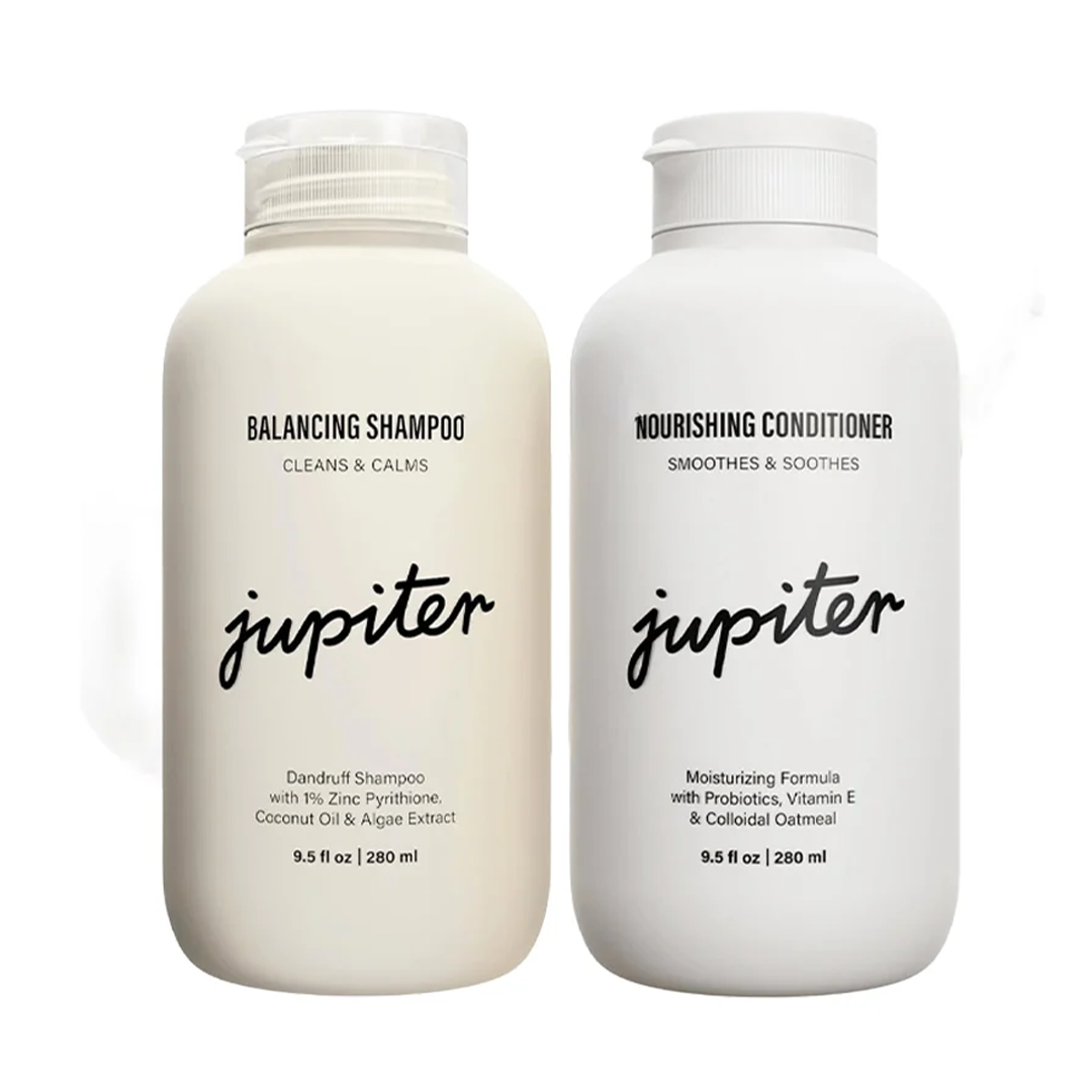 Jupiter Physician-Formulated Anti Dandruff Shampoo & Conditioner For Flaky, Itchy, Oily, Dry Scalp - Vegan, Sulfate Free - Color Safe & Para