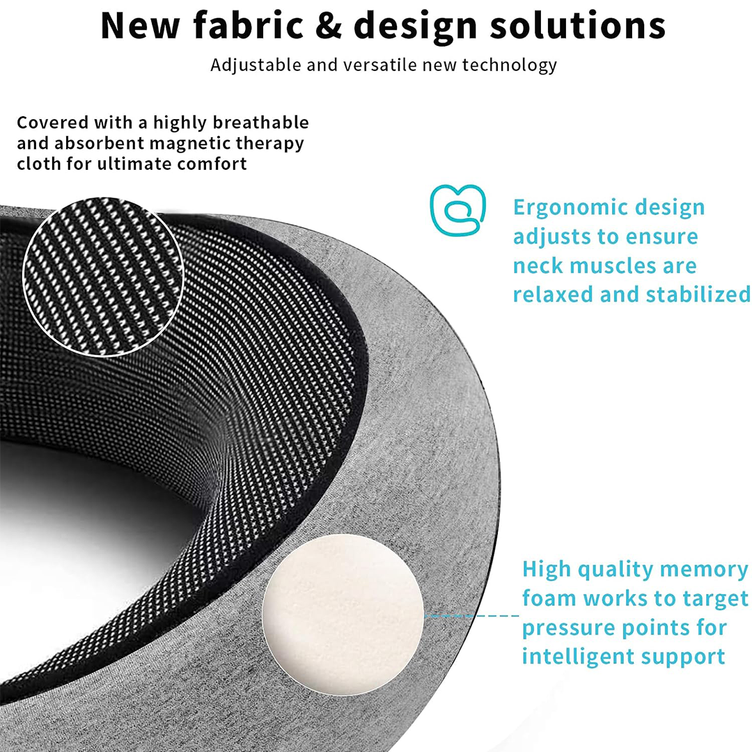 Yoawllty Travel Pillow, Wander Plus Travel Neck Pillow with Eye Masks, Earplugs, Memory Foam Travel Pillow, Neck Pillow for Airplanes, Car, Travel Essentials (Grey)