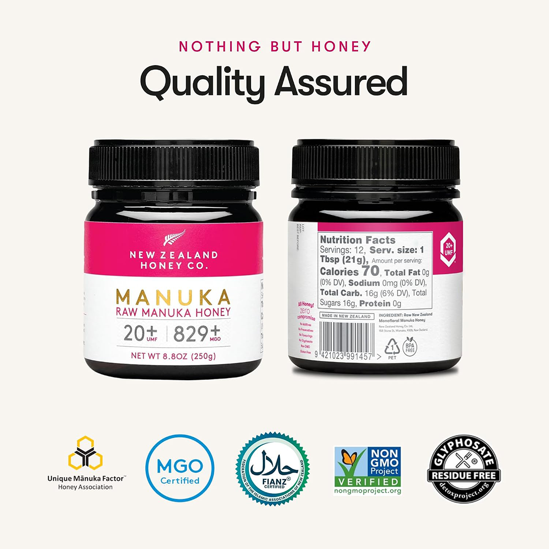 New Zealand Honey Co. Mānuka Honey UMF 20+ MGO 829+ – 250g