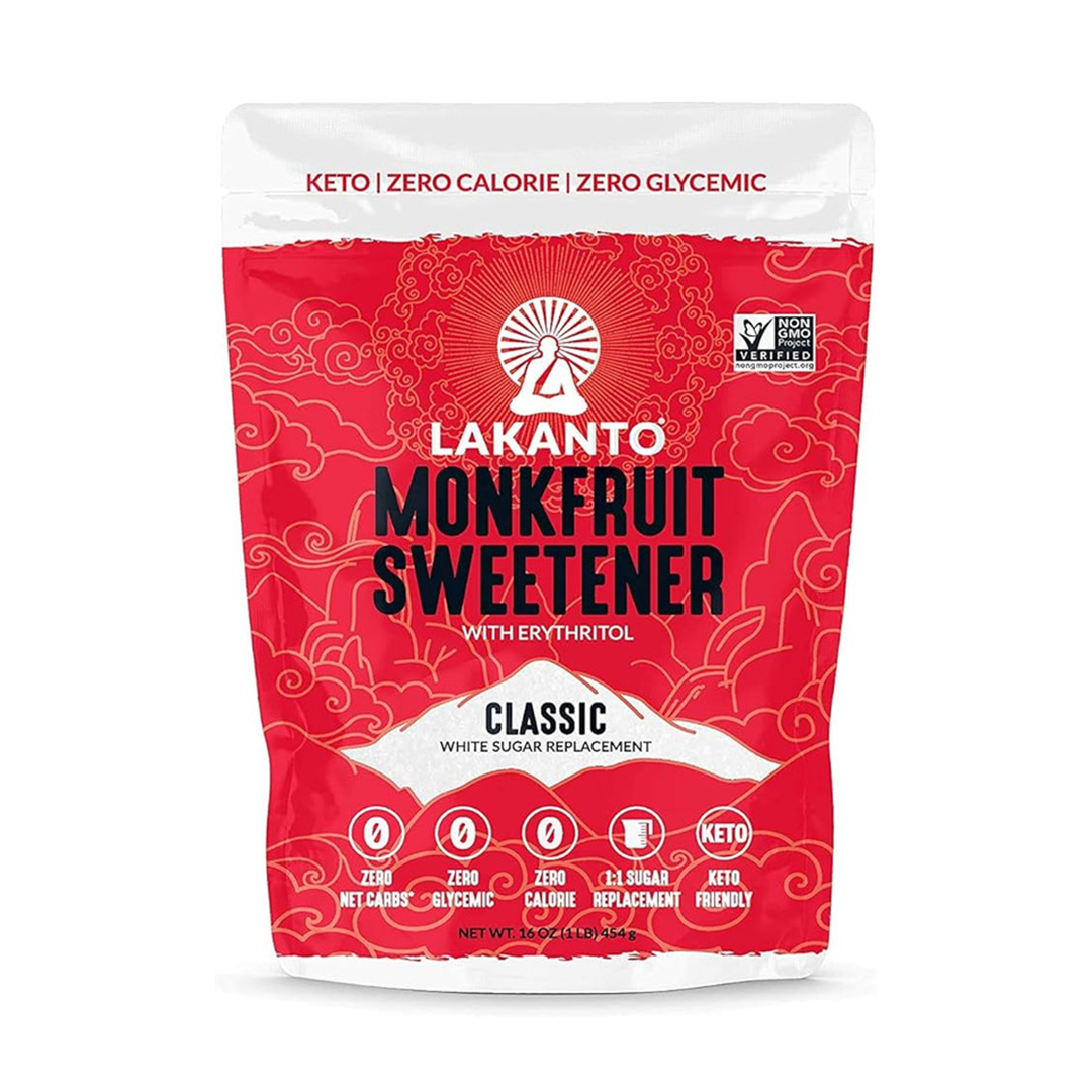 Lakanto Classic Monk Fruit Sweetener - White Sugar Substitute, Zero Calorie, Keto Diet Friendly, Zero Net Carbs, Zero Glycemic, Sugar Replacement (Classic White - 454gram)