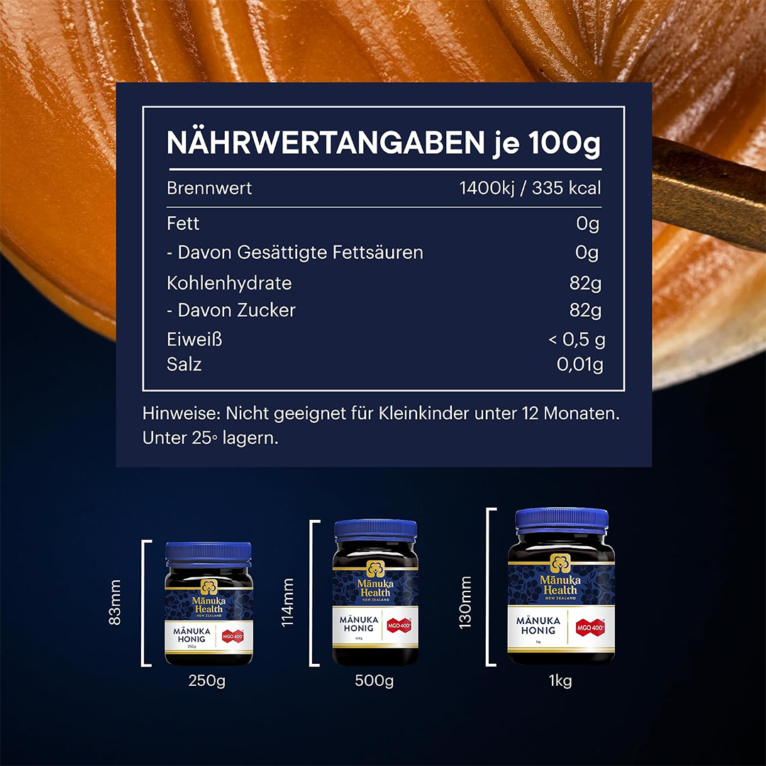 Manuka Health UMF 13+ / MGO 400+ Manuka Honey 250g Authentic Raw Superfood Honey from New Zealand