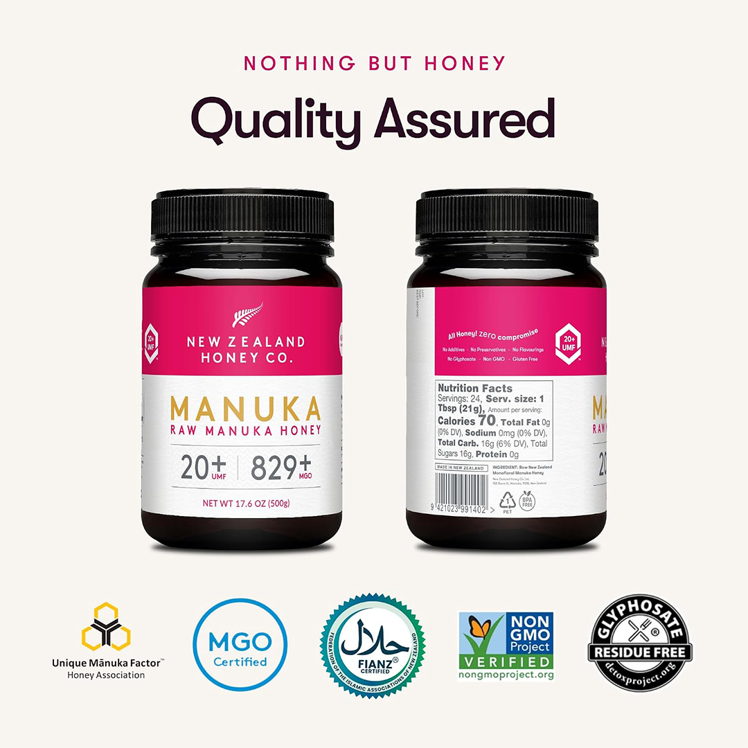 New Zealand Honey Co Manuka Honey UMF 20 MGO 829 Active Raw New Zealand 500g