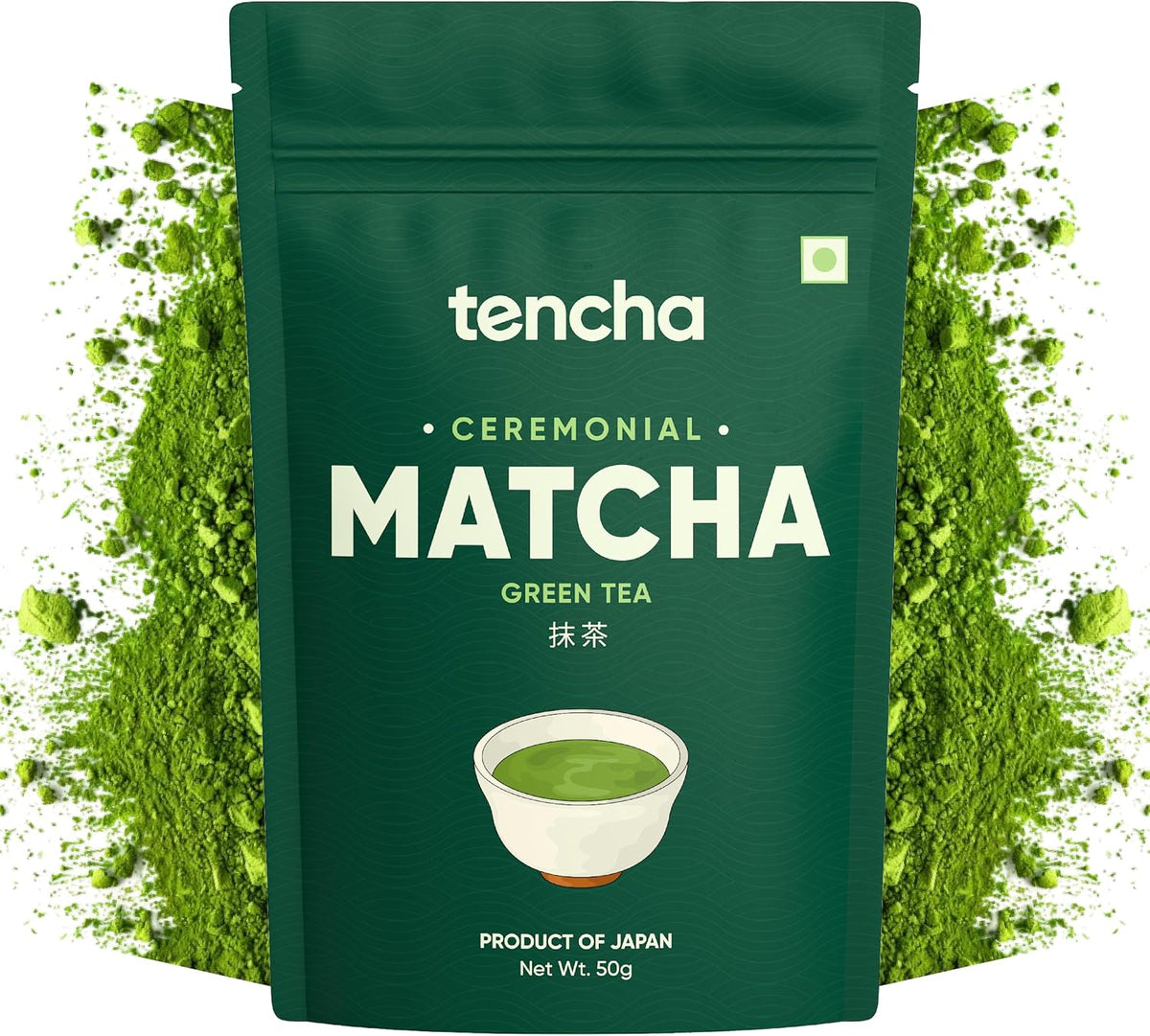 Tencha Ceremonial Matcha | Japanese Matcha Green Tea Powder | Sourced from Shizouka, Japan | Vegan | No Artificial Sweeteners | 50 GM,