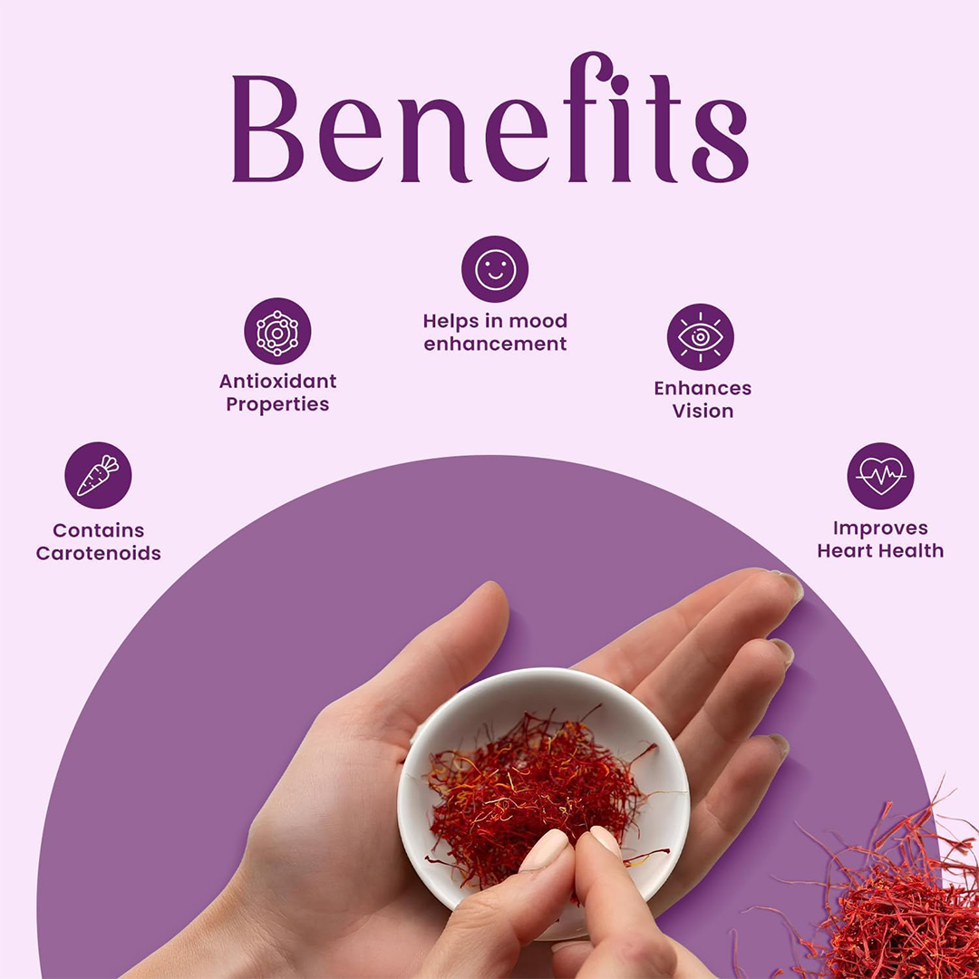 Herbal Max Original Kashmiri Kesar Saffron 1gm | A+++ Grade Mongra Kesar | Pure & Natural Zafran Leaves | Ideal for Cooking, Sweets, Beverages &...