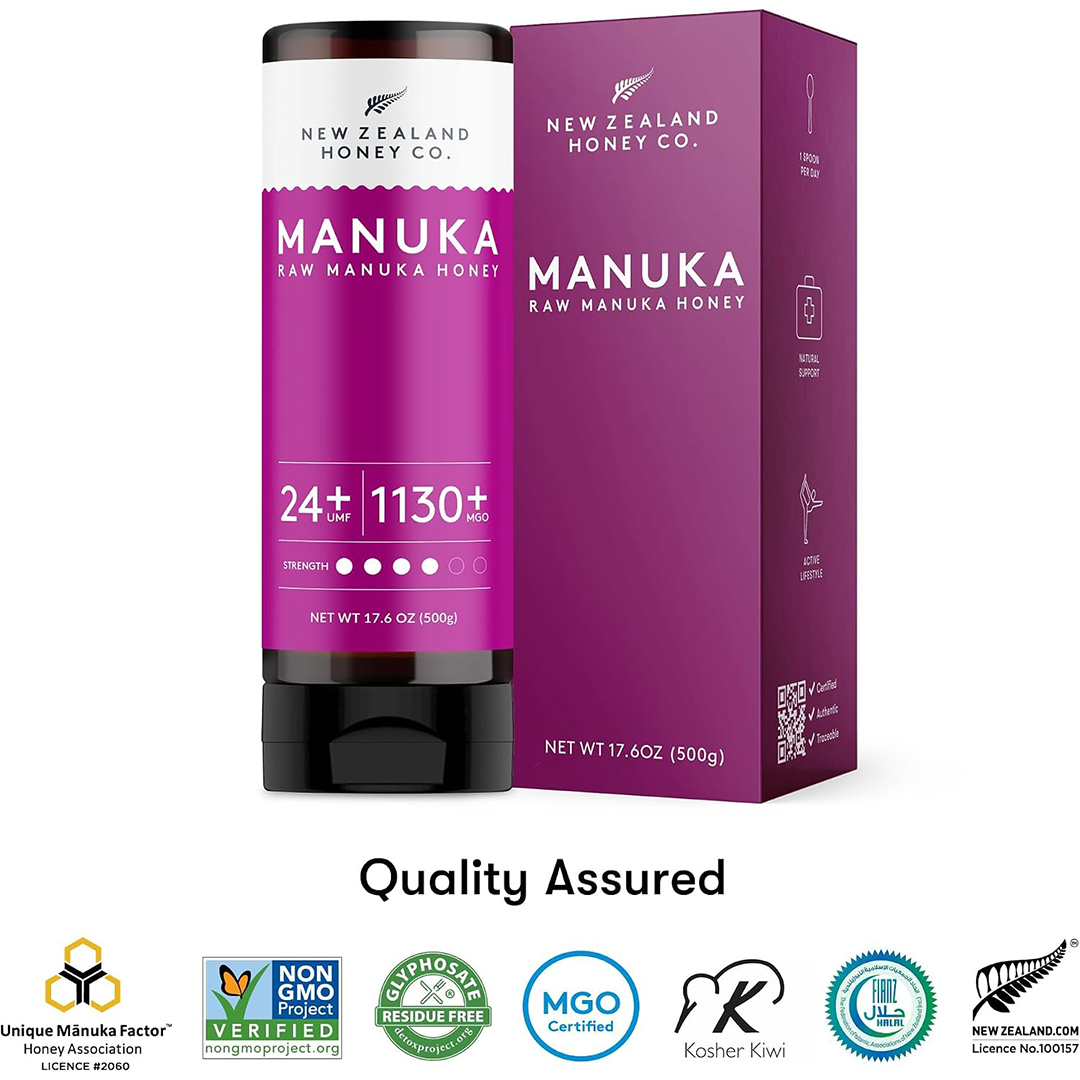 New Zealand Honey Co. Manuka Honey UMF 24+ Raw Premium Honey, 500g (17.6 oz)