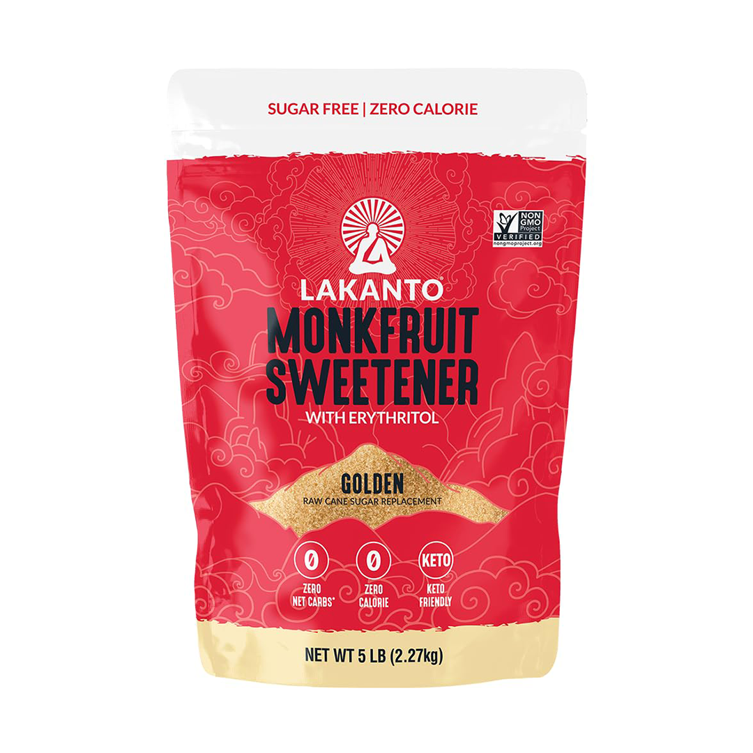 Lakanto Golden Monk Fruit Sweetener with Erythritol Zero Calorie Sugar Substitute (5 lb)
