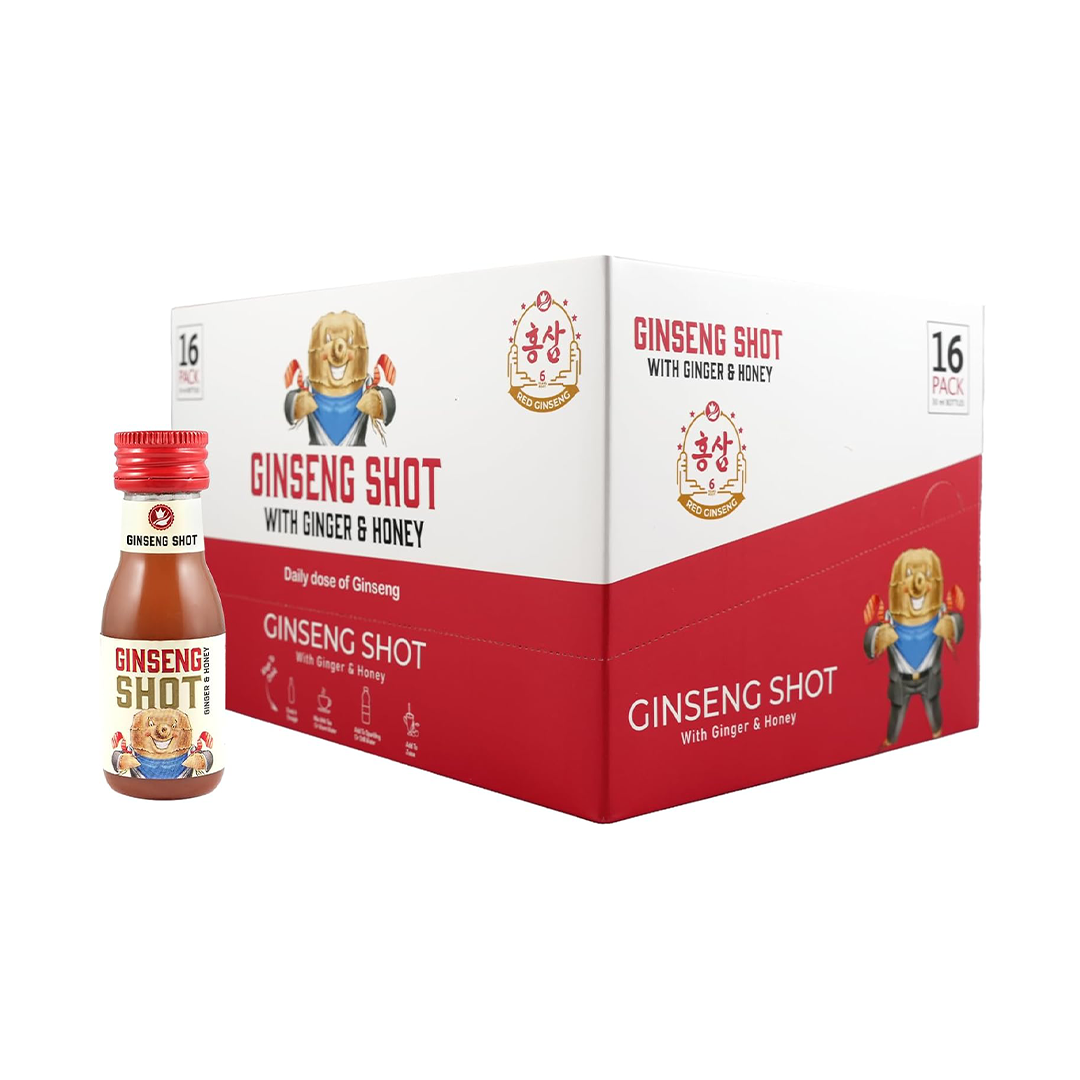 Ginseng Shot with Ginger Honey and Lemon Juice 30ml Pack of 16