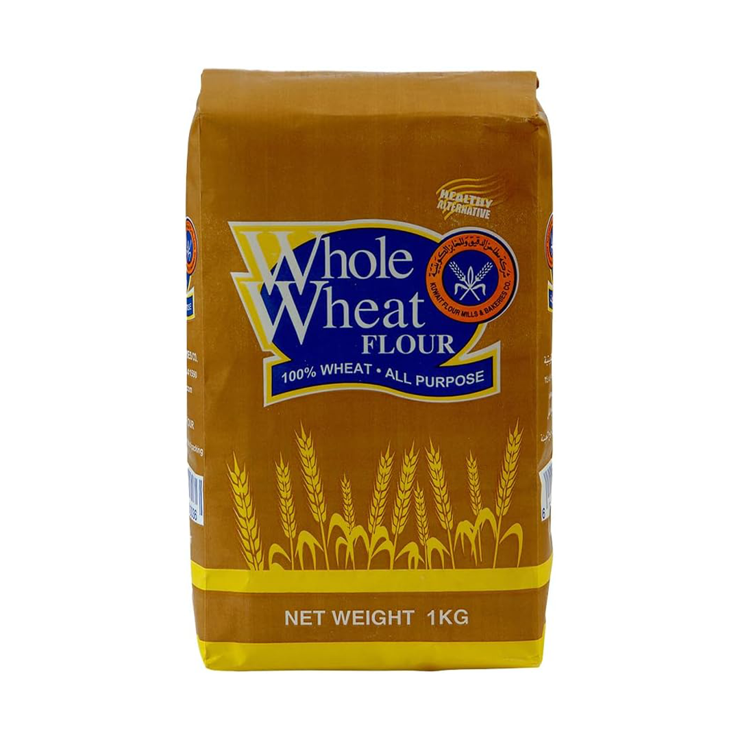 KFMB Brown Flour 1kg Fortified Whole Wheat Flour with Iron & Folic Acid Smooth Dough Texture,Premium Stone-Ground Atta for Soft Chapati, Bread &...